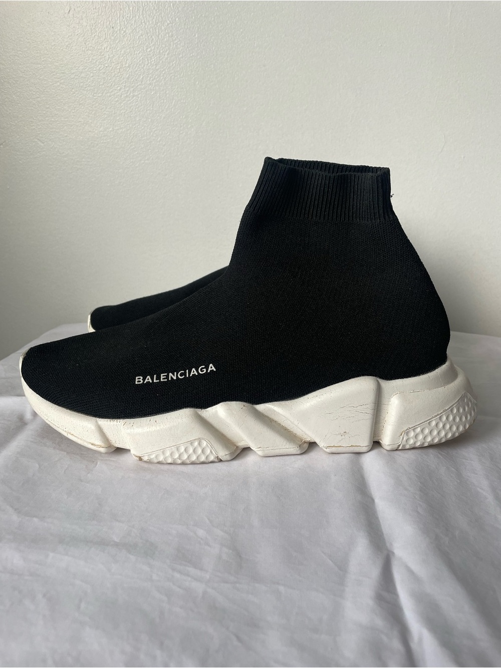 Balenciaga Black and White Speed Sock Runner